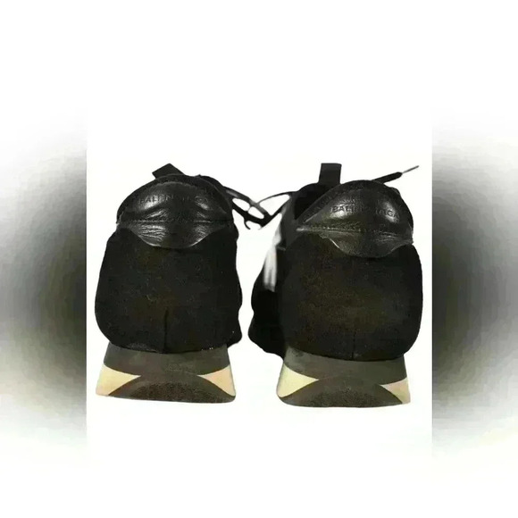 BALENCIAGA Black Leather Nylon Neoprene Race Runner Sneaker 38EU 8US Italy - Picture 4 of 8